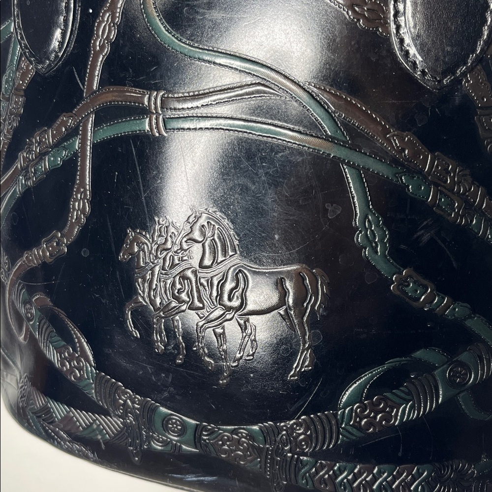 Michael Rome Leather embossed Bag horses made in Italy - Picture 3 of 9